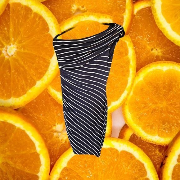 LAUREN Off Shoulder Black and White Dress Size 8 - Picture 4 of 7